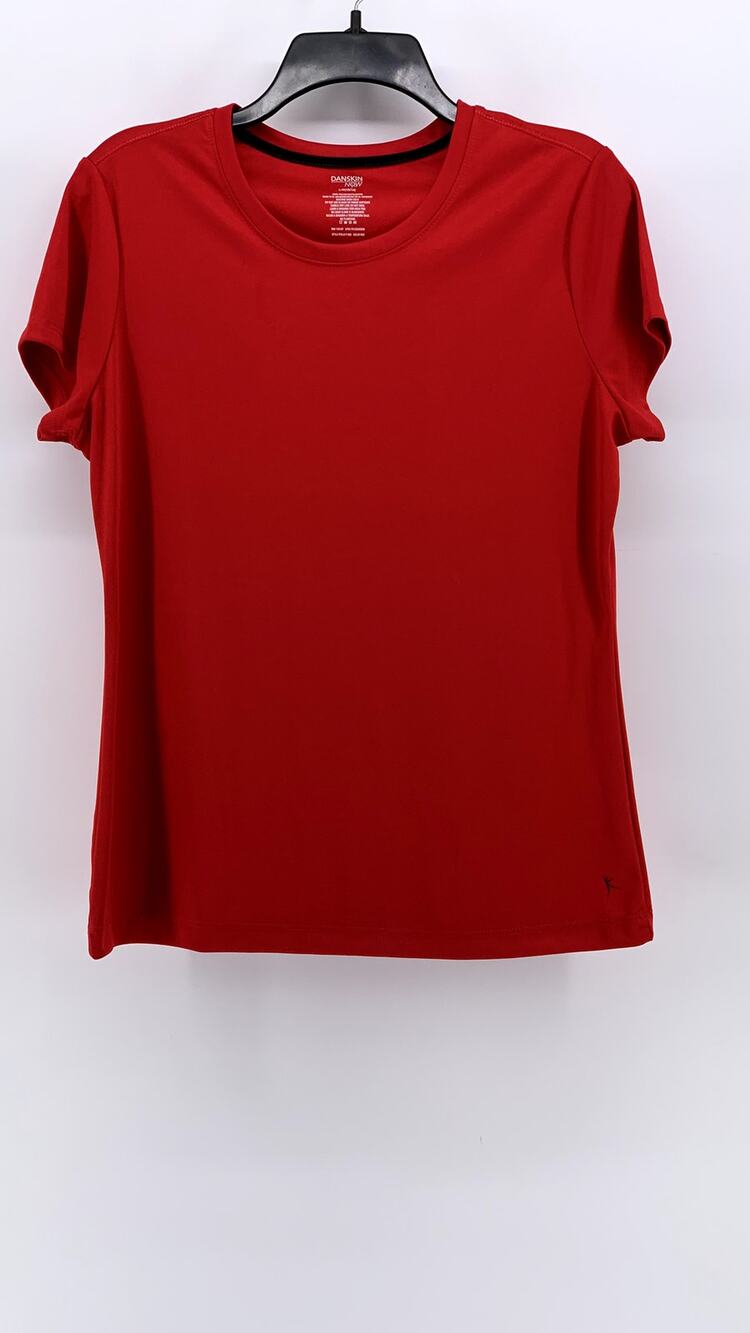 DANKSIN NOW Women's Red Active Short Sleeve Crewneck T-Shirt SZ L